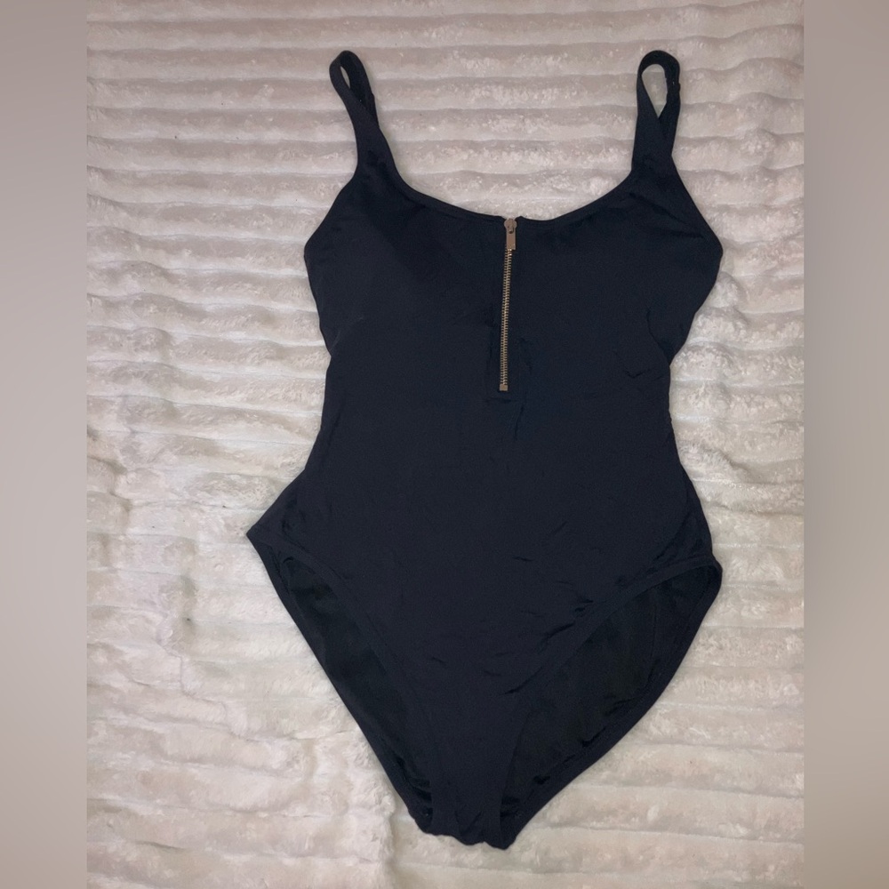 Michael Kors One Piece Zipper Bathing Suit